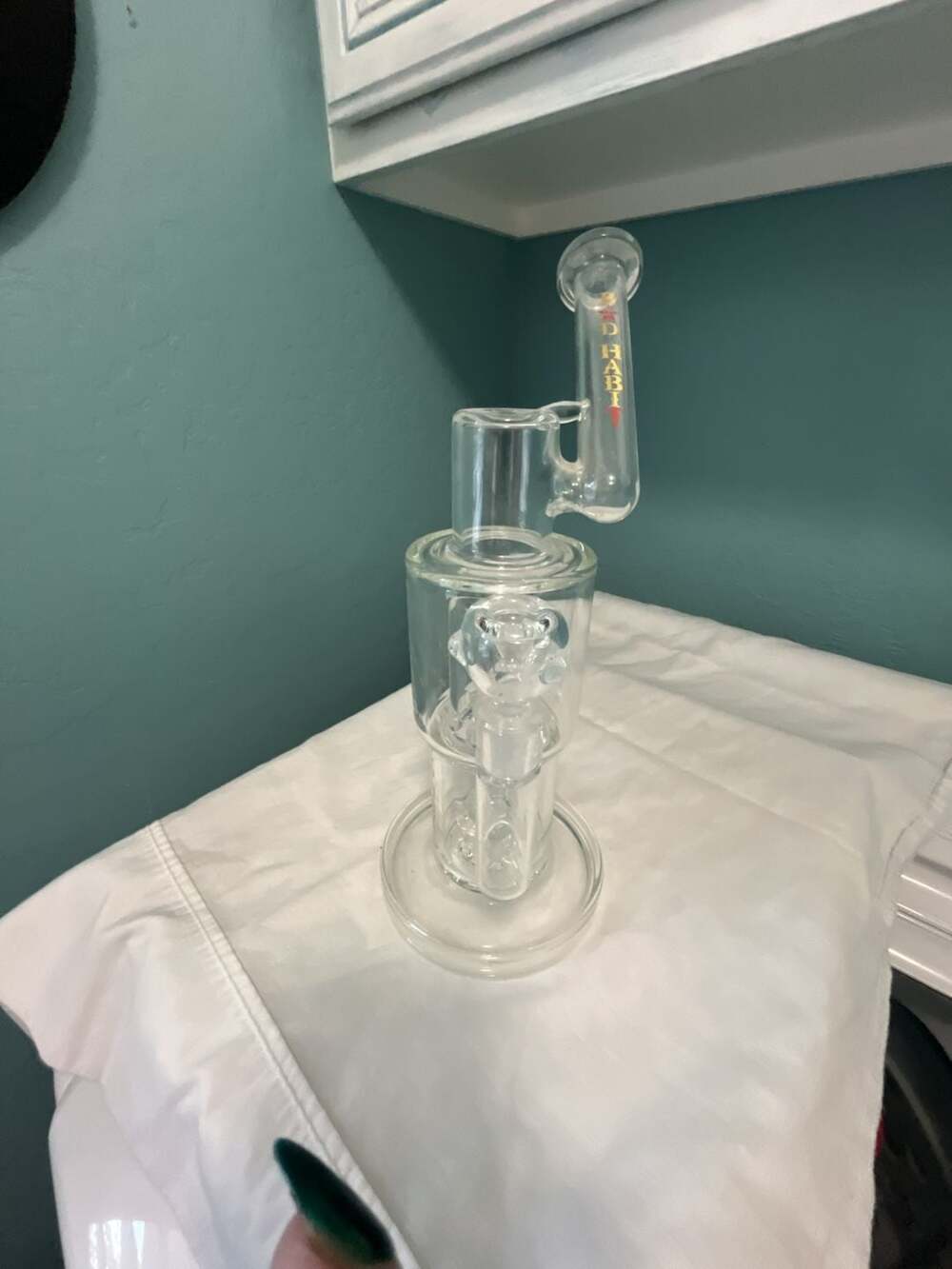 Bad Habit Clear Glass Double Percolator Water Piece